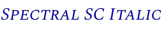 Spectral SC Italic шрифт